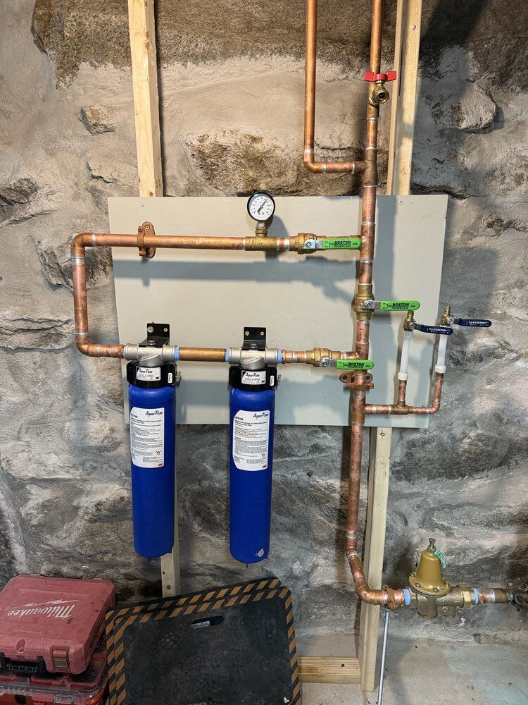 Water filtration and softening system installation by Kiley Plumbing in Metrowest MA